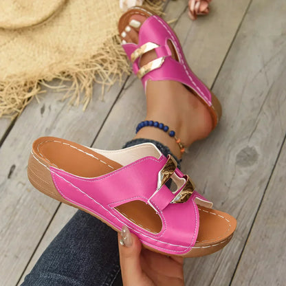 Comfortable Slide Sandals for Women Buckle