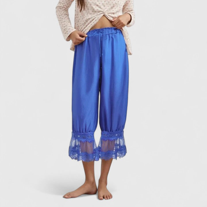 Comfortable Harem Pants for Women Ruffle Lace-Hem