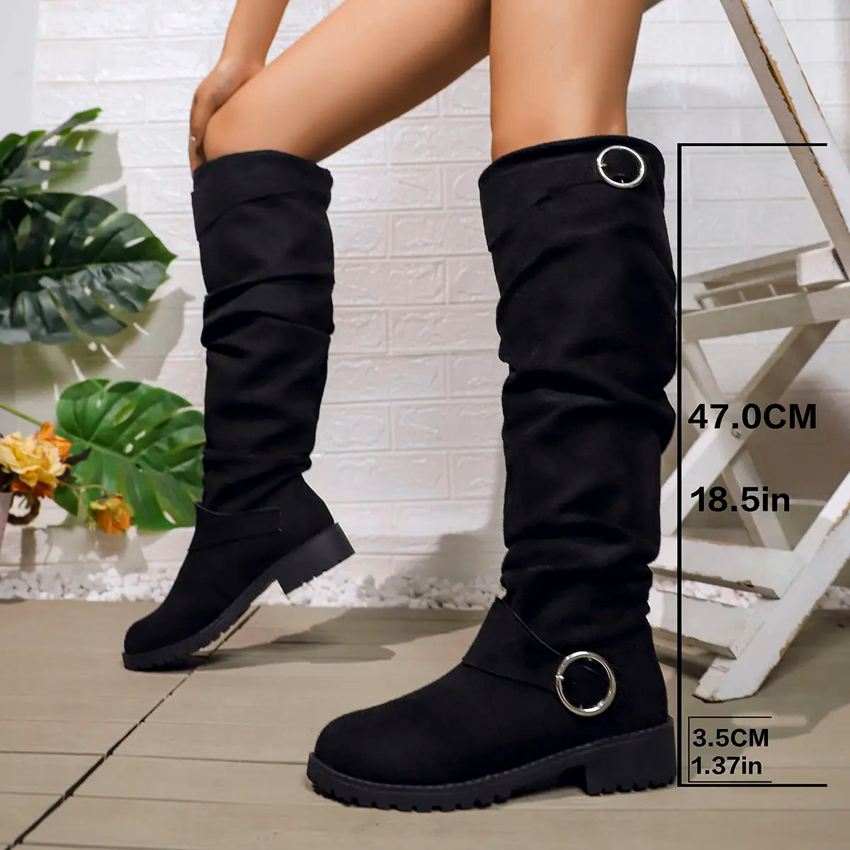 Effortless Over-the-Knee Boots for Women Slouchy Suede