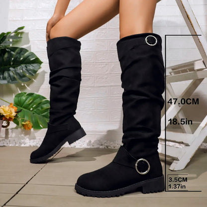 Effortless Over-the-Knee Boots for Women Slouchy Suede