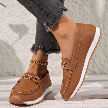 Comfortable Loafers for Women Buckle-Detail