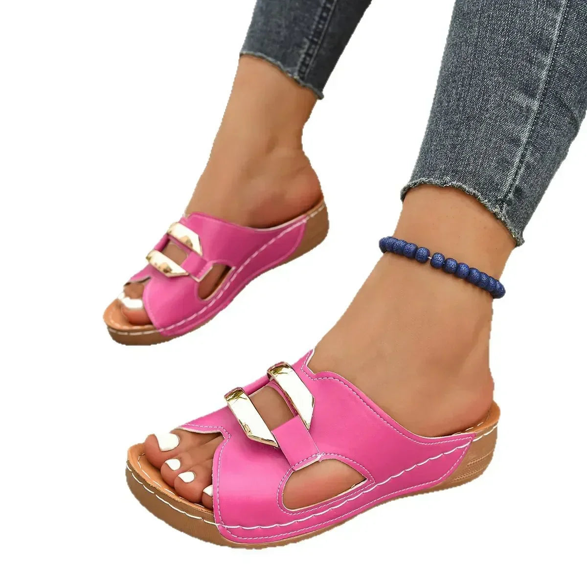 Comfortable Slide Sandals for Women Buckle