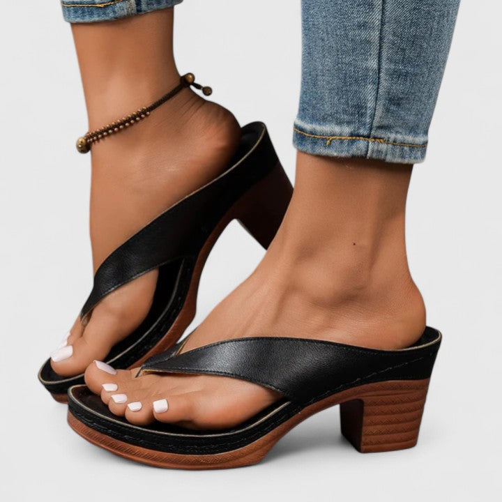 Stylish Thong Sandals for Women Block-Heel Open-Toe