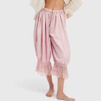 Comfortable Harem Pants for Women Ruffle Lace-Hem