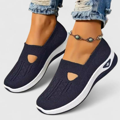 Comfortable Slip-On Sneakers for Women Knit Cutout Platform