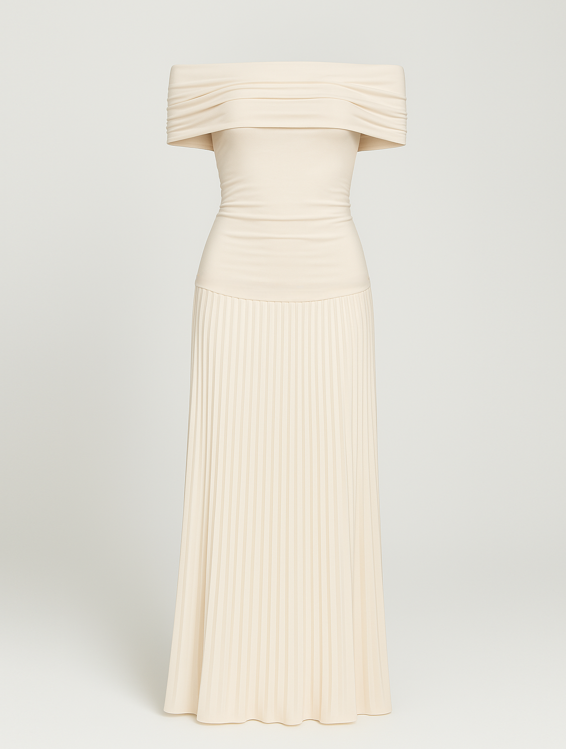 Elegant Maxi Dress for Women Off-Shoulder Pleated