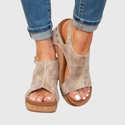Comfortable Wedge Sandals for Women Cutout Slingback
