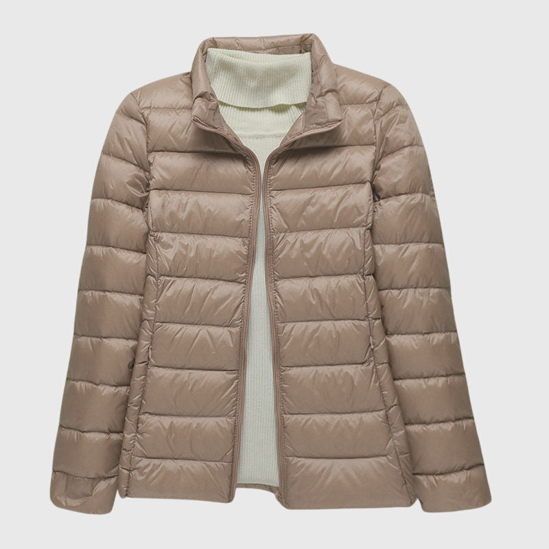 Comfortable Puffer Jacket for Women Hooded Quilted Long-Sleeve