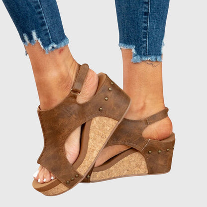 Comfortable Wedge Sandals for Women Cutout Slingback
