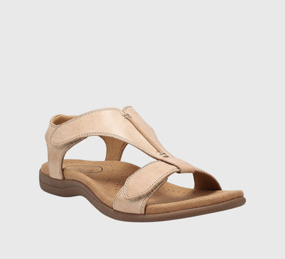 Elegant T-Strap Sandals for Women Velcro-Strap