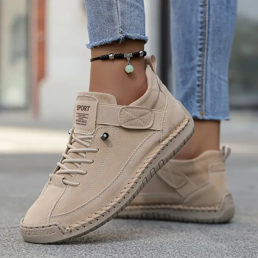 Comfortable High-Top Sneakers for Women Suede Velcro-Strap