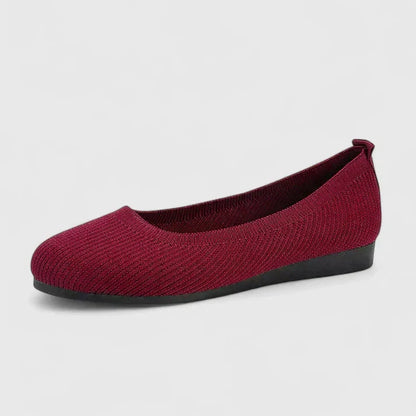 Comfortable Ballet Flats for Women Knit Slip-On Round-Toe