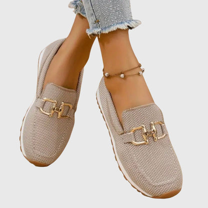 Comfortable Loafers for Women Buckle-Detail Platform Mesh