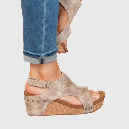Comfortable Wedge Sandals for Women Cutout Slingback