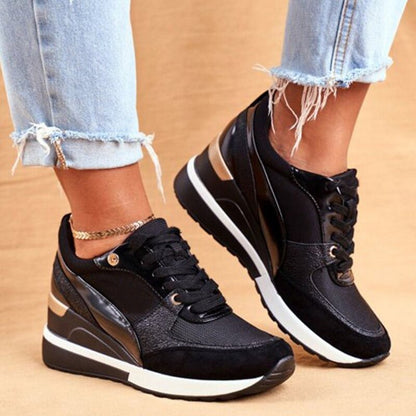 Comfortable Platform Sneakers for Women Lace-Up