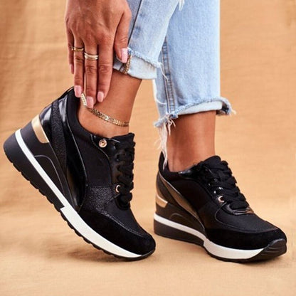 Comfortable Platform Sneakers for Women Lace-Up