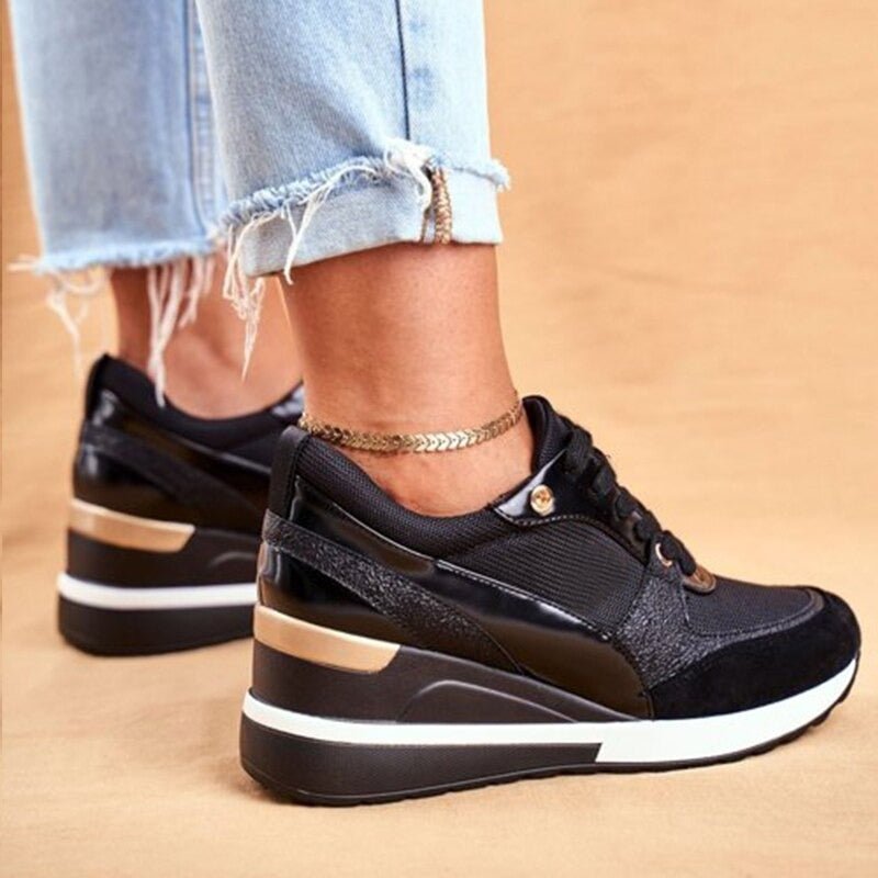 Comfortable Platform Sneakers for Women Lace-Up