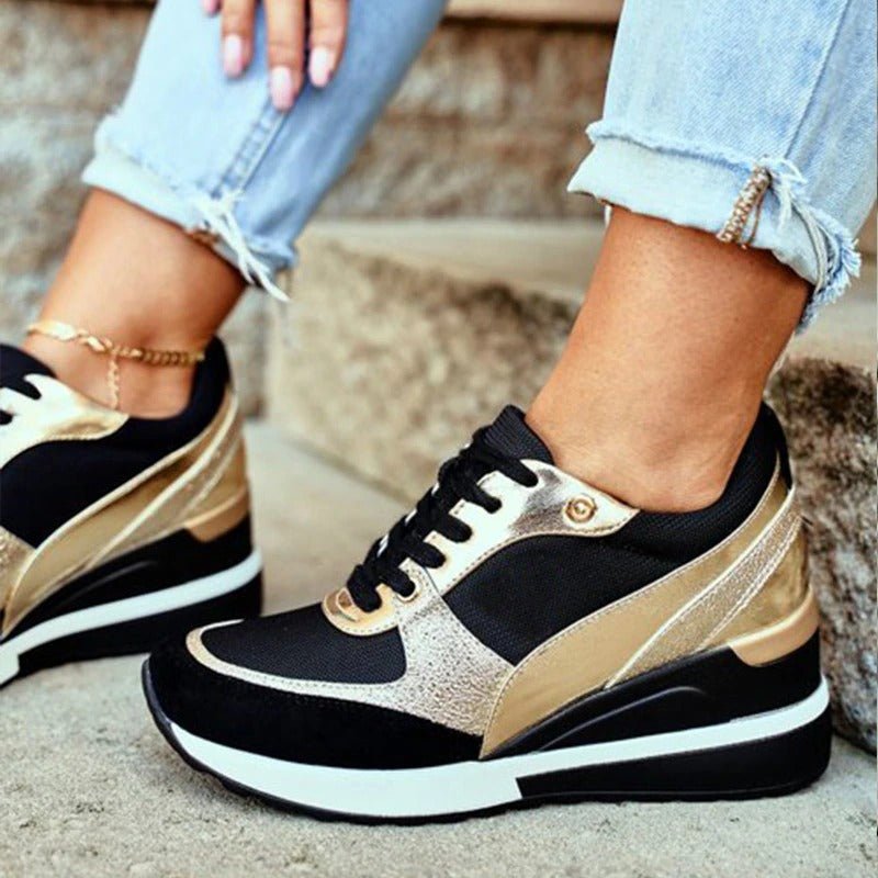 Comfortable Platform Sneakers for Women Lace-Up