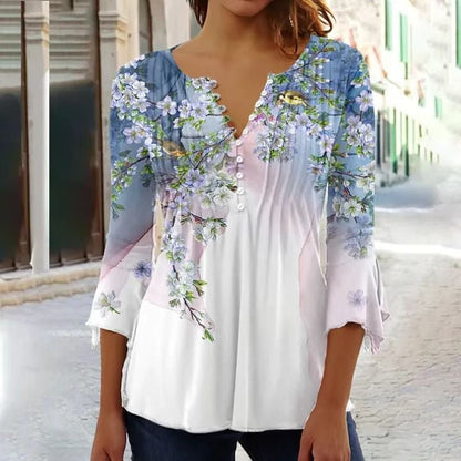 bluse-damen-blumenprint-henley-langarm