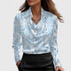 Hellblau Blumenmuster / XS