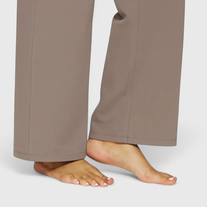 Stylish Wide-Leg Pants for Women High-Waist Flare Pocketed
