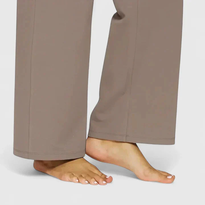 Elegant Wide-Leg Pants for Women High-Waist Pocketed Flare