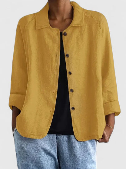 Stylish Jacket for Women Button-Front Collared Long-Sleeve