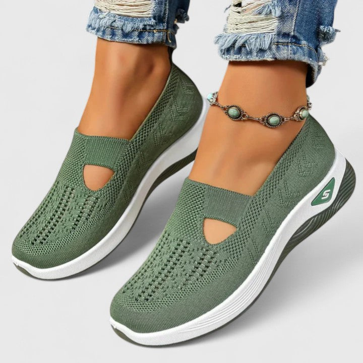 Comfortable Slip-On Sneakers for Women Knit Cutout Platform