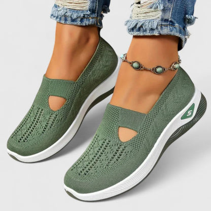 Comfortable Slip-On Sneakers for Women Knit Cutout Platform