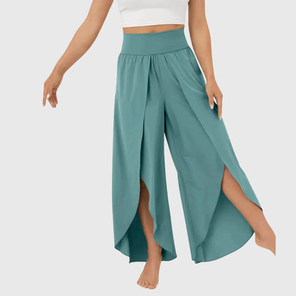 Effortless Wide-Leg Pants for Women High-Waist Side-Slit
