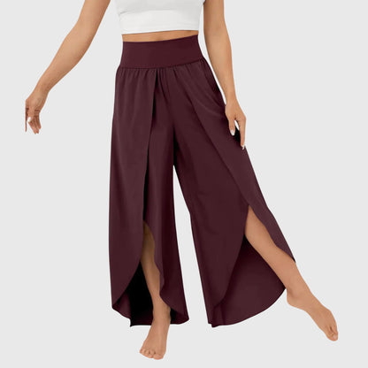 Effortless Wide-Leg Pants for Women High-Waist Side-Slit