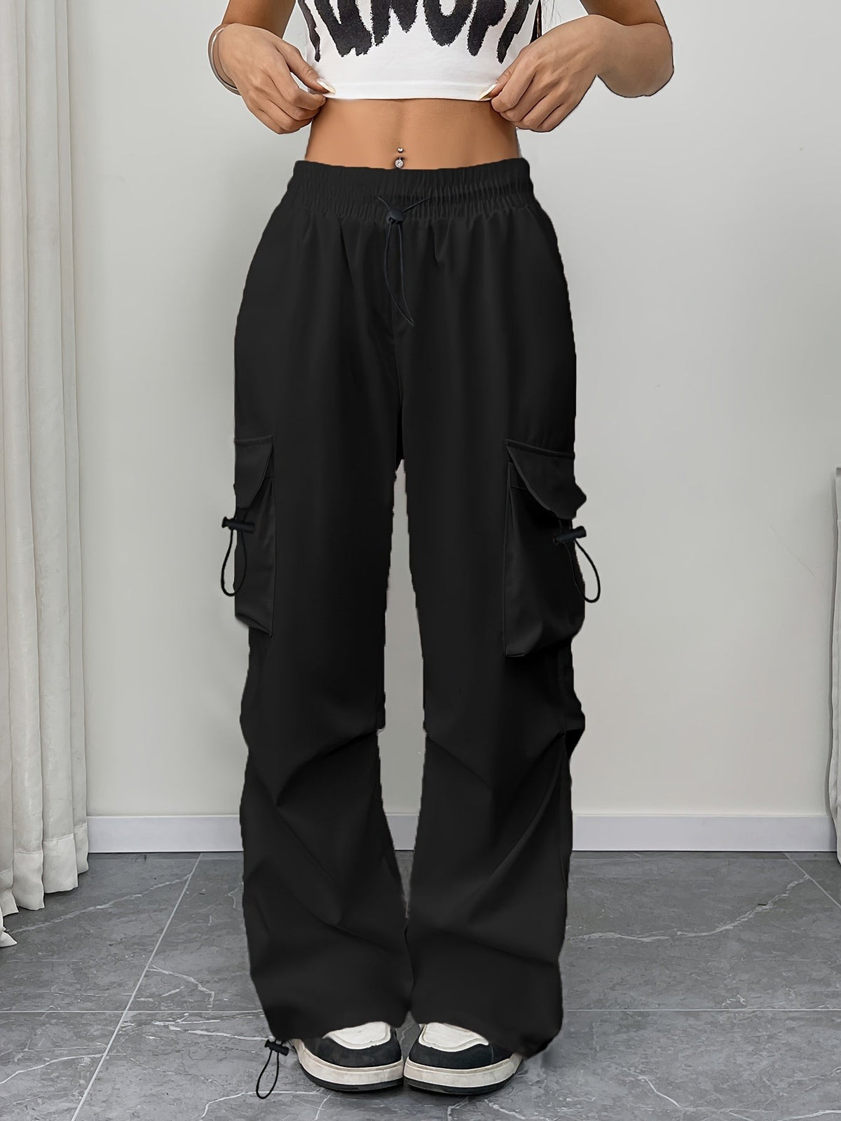 cargohose-damen-weites-bein-kordelzug