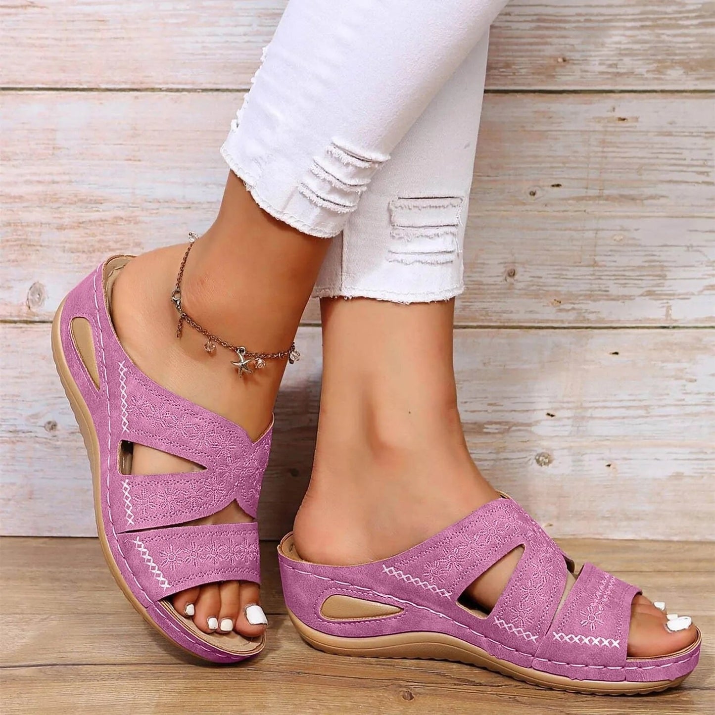 Comfortable Orthopedic Sandals for Women Cutout Adjustable