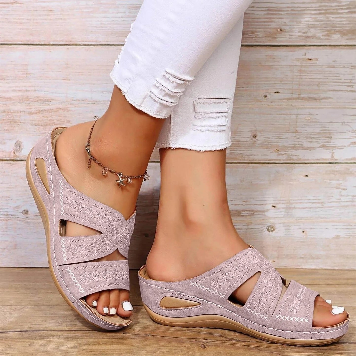 Comfortable Orthopedic Sandals for Women Cutout Adjustable