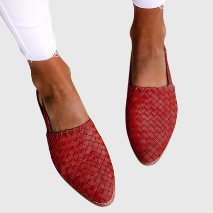 Effortless Woven Mules for Women Backless Pointed-Toe Slip-On