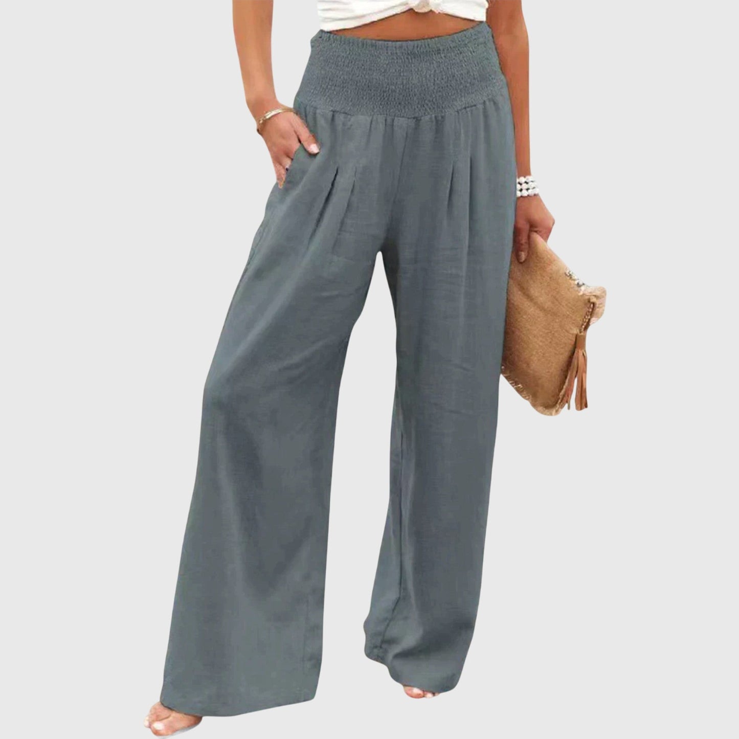 Elegant Wide-Leg Pants for Women High-Waist Flowy Relaxed