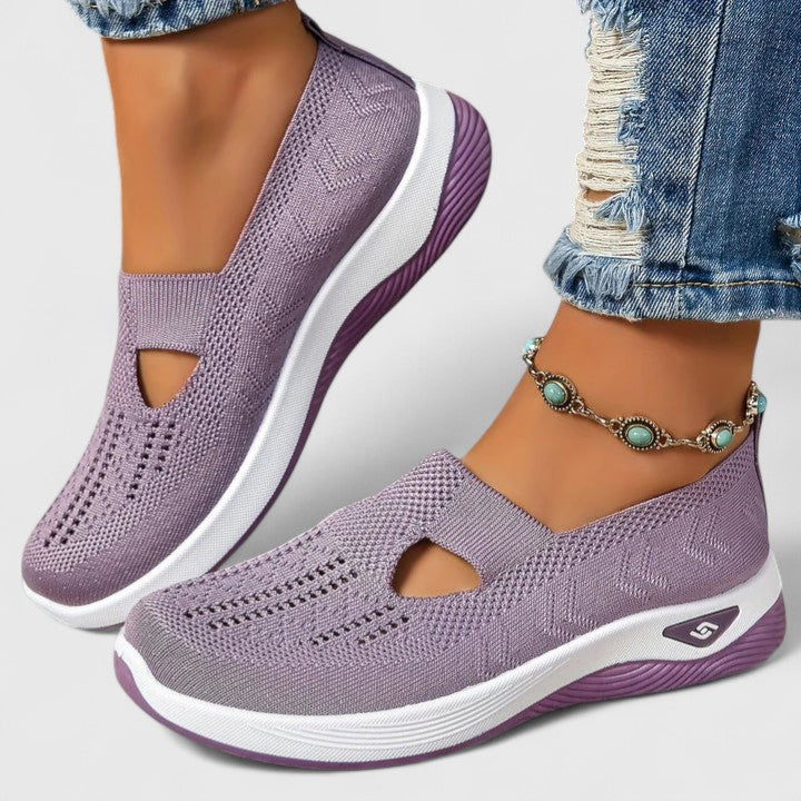 Comfortable Slip-On Sneakers for Women Knit Cutout Platform
