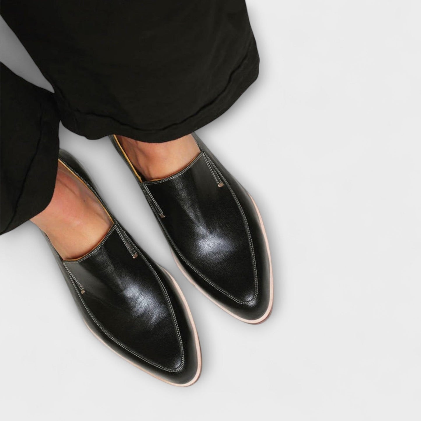 Stylish Loafers for Women Leather Pointed-Toe Slip-On