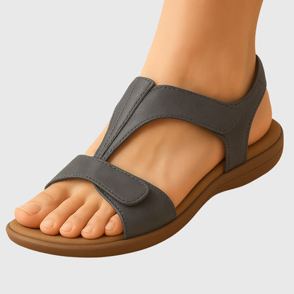 Elegant T-Strap Sandals for Women Velcro-Strap
