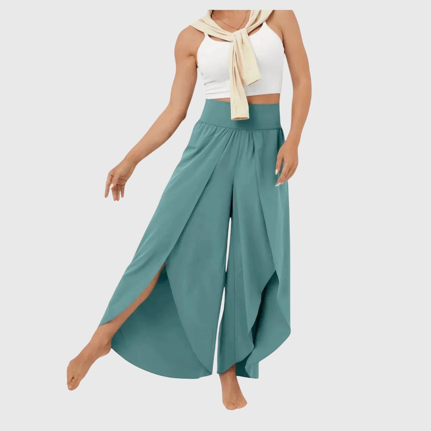 Effortless Wide-Leg Pants for Women High-Waist Side-Slit