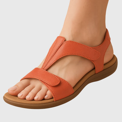 Elegant T-Strap Sandals for Women Velcro-Strap