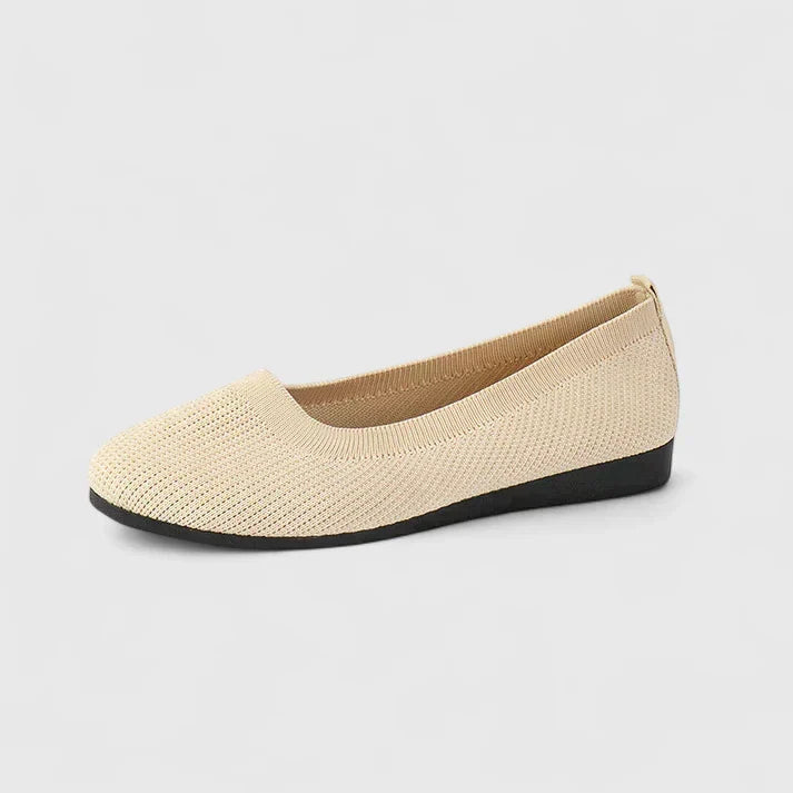 Comfortable Ballet Flats for Women Knit Slip-On Round-Toe