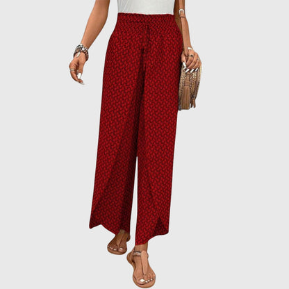 Stylish Palazzo Pants for Women Wide-Leg Printed Smocked-Waist