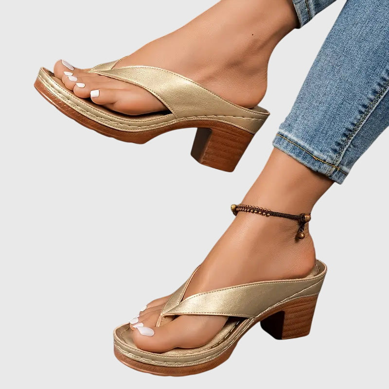 Elegant Thong Sandals for Women Platform Wedge Slip-On