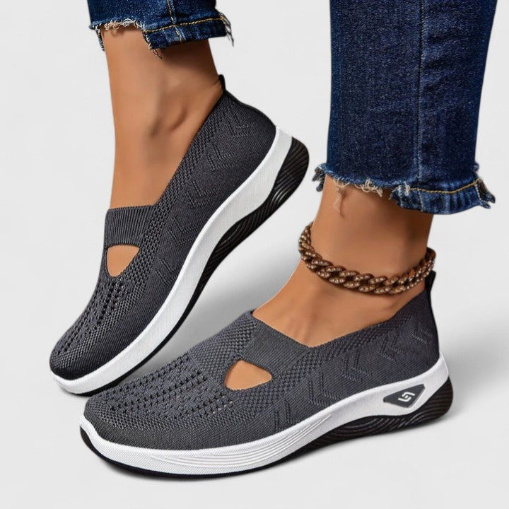 Comfortable Slip-On Sneakers for Women Knit Cutout Platform