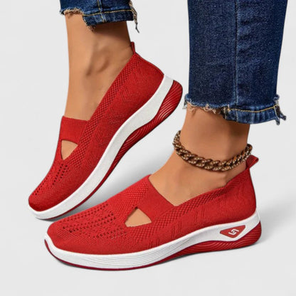 Comfortable Slip-On Sneakers for Women Knit Cutout Platform
