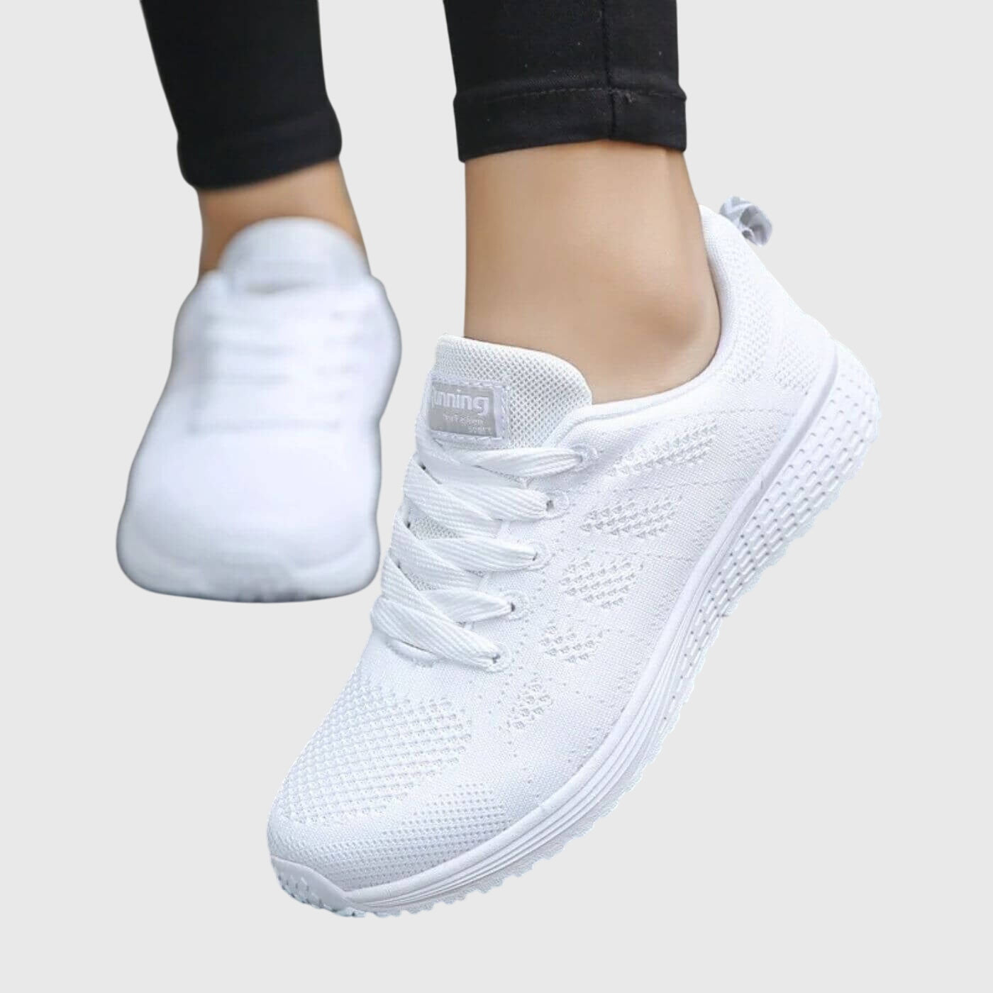Comfortable Sneakers for Women Lace-Up Knit
