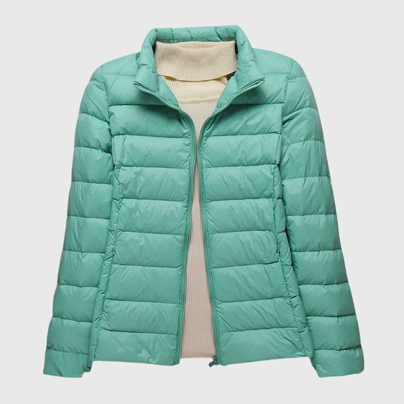 Comfortable Puffer Jacket for Women Hooded Quilted Long-Sleeve