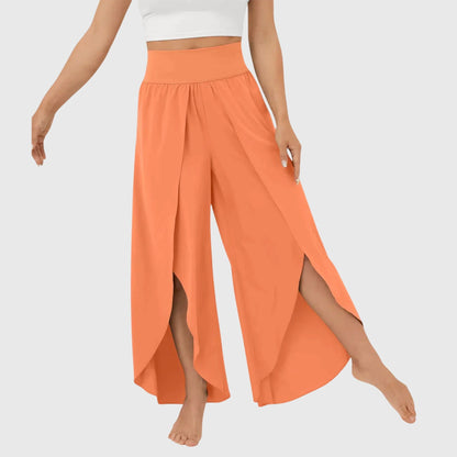 Effortless Wide-Leg Pants for Women High-Waist Side-Slit