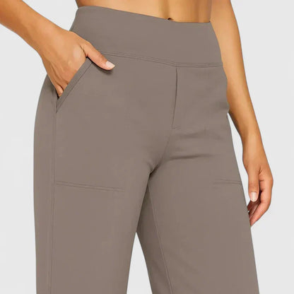 Elegant Wide-Leg Pants for Women High-Waist Pocketed Flare